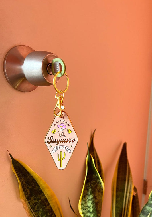 The Saguaro Club Enamel Keychain by kaeraz arizona cactus cowboy