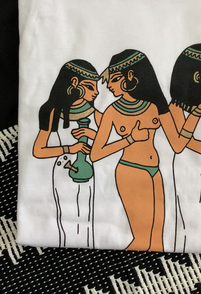 Nile High Club Tee / womens graphic tees / funny pothead tshirt / vintage style 80s 90s / marijuana shirt / Egypt Egyptian hieroglyphs