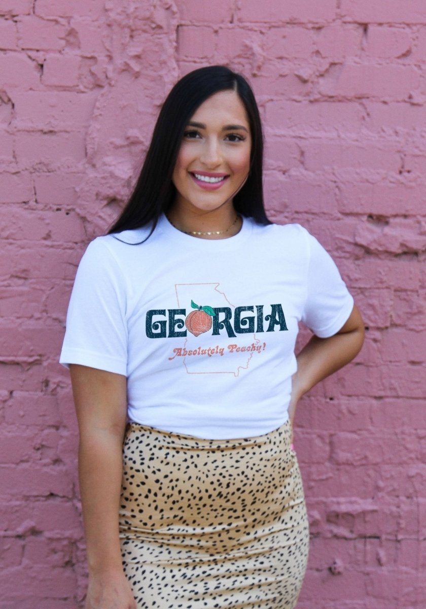 Absolutely Peachy Tee by kaeraz belle georgia made to order