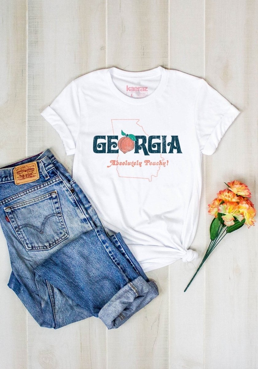 Absolutely Peachy Tee by kaeraz belle georgia made to order