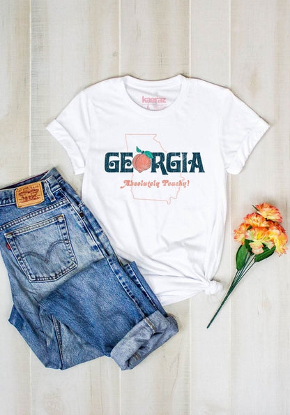 Absolutely Peachy Tee by kaeraz belle georgia made to order