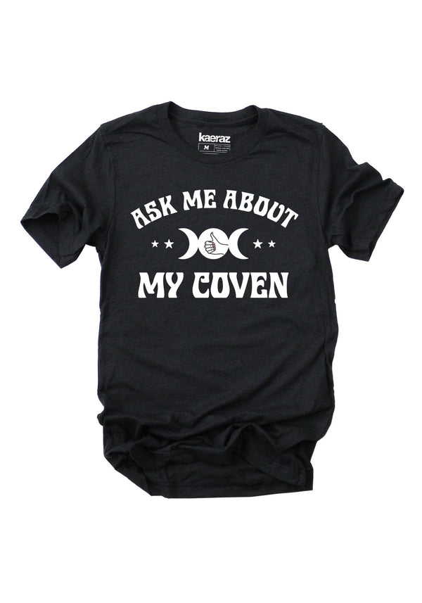 Ask Me About My Coven Tee By Kaeraz Mystical Witchy Tees Vintage Halloween Shirts 