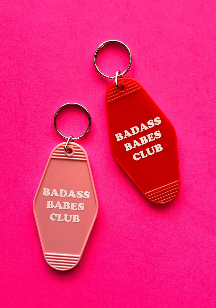 Badass Babes Club Acrylic Hotel Keychain by Polished Prints babe badass key chain