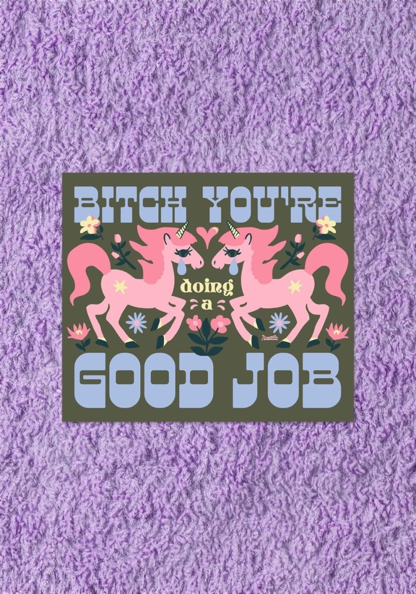 Bitch You're Doing A Good Job Sticker by kaeraz floral flowers horse