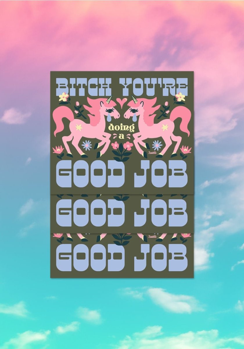 Bitch You're Doing A Good Job Sticker by kaeraz floral flowers horse