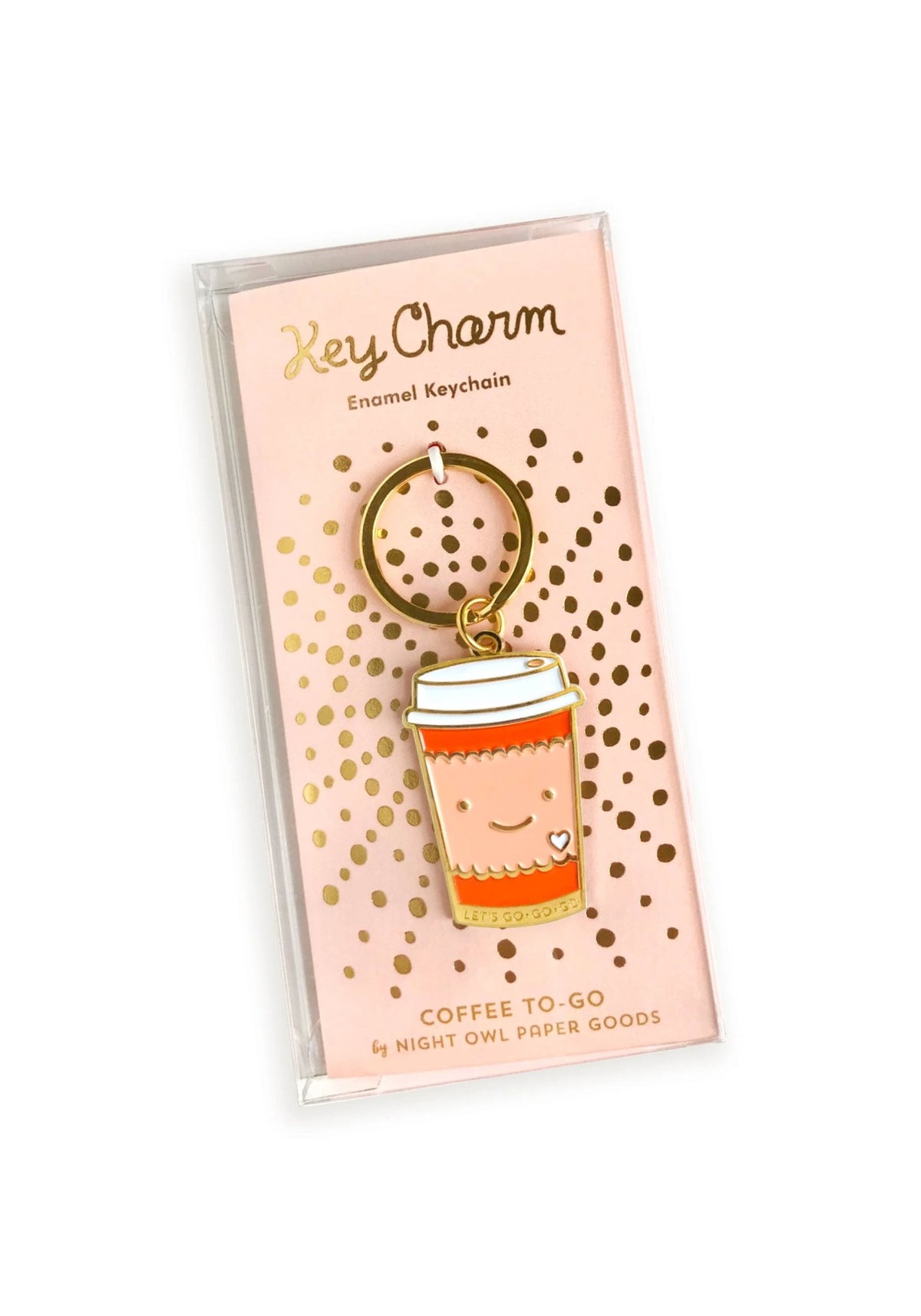 Coffee To Go Enamel Keychain by Night Owl Paper Goods caffeine coffee key chain
