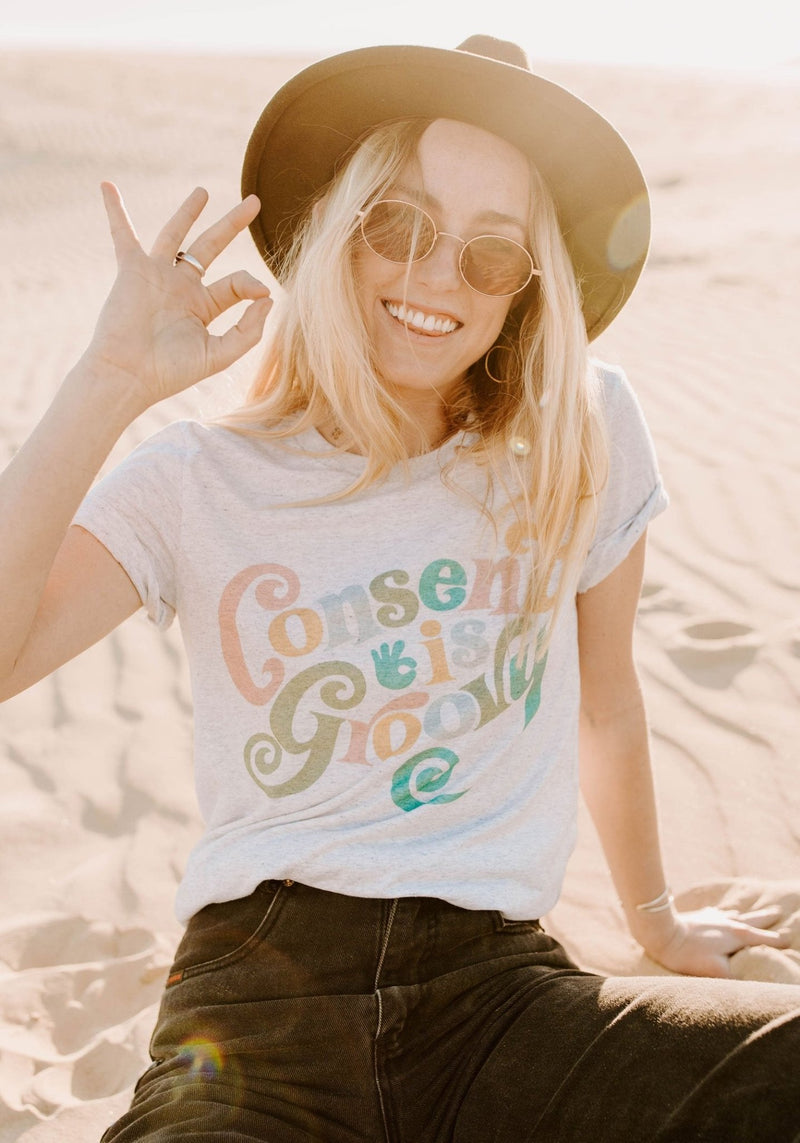 Consent is Groovy Tee by kaeraz 70's colorful consent