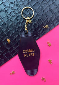 Cosmic Heart Keychain by kaeraz accessories accessory black gold