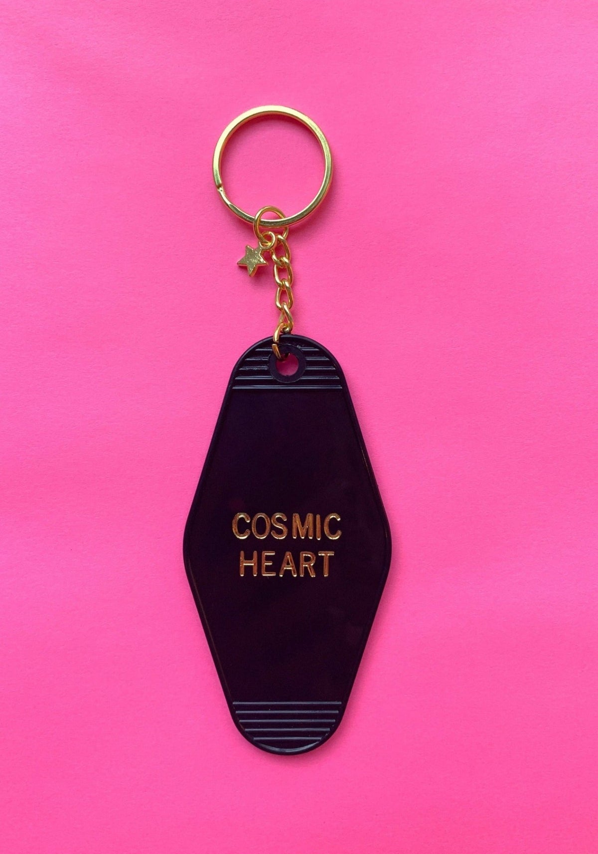 Cosmic Heart Keychain by kaeraz accessories accessory black gold