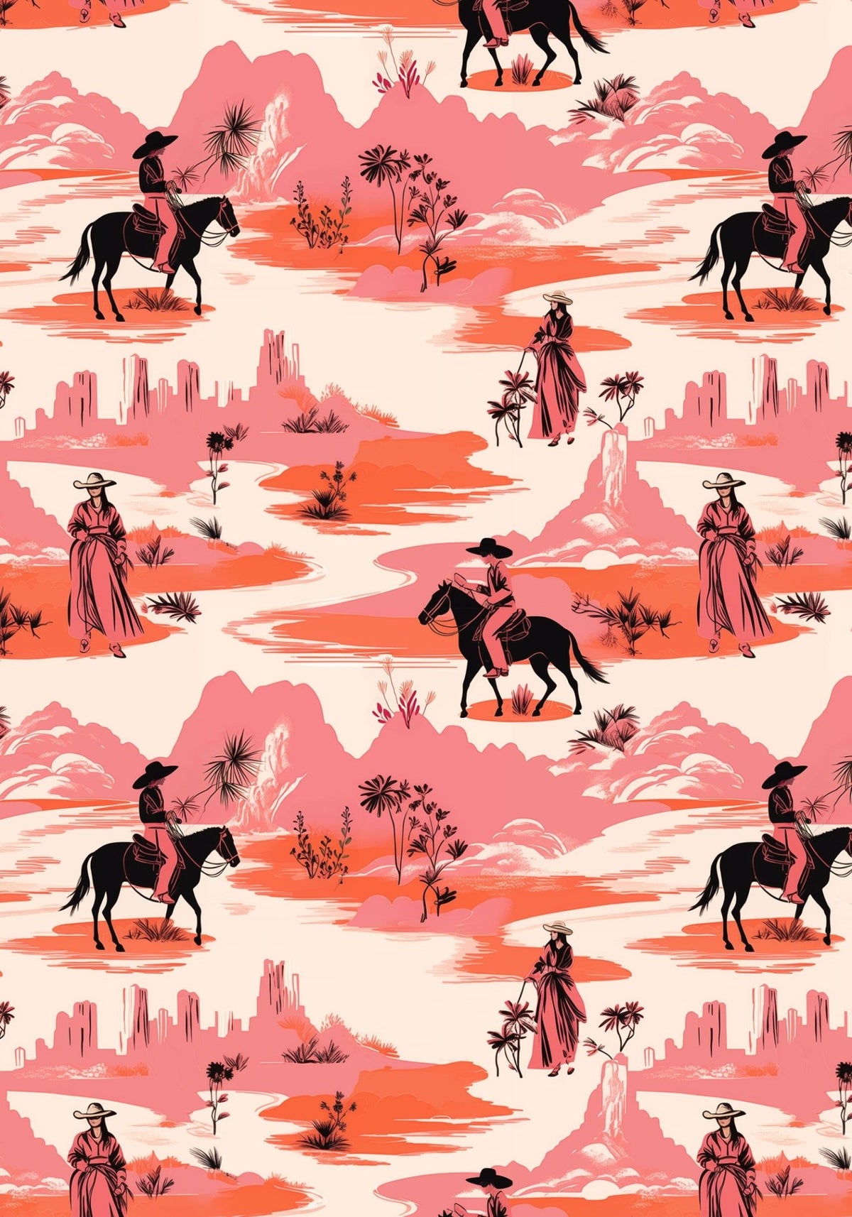Cowgirl Toile de Jouy Southwest Sherpa Blanket by kaeraz