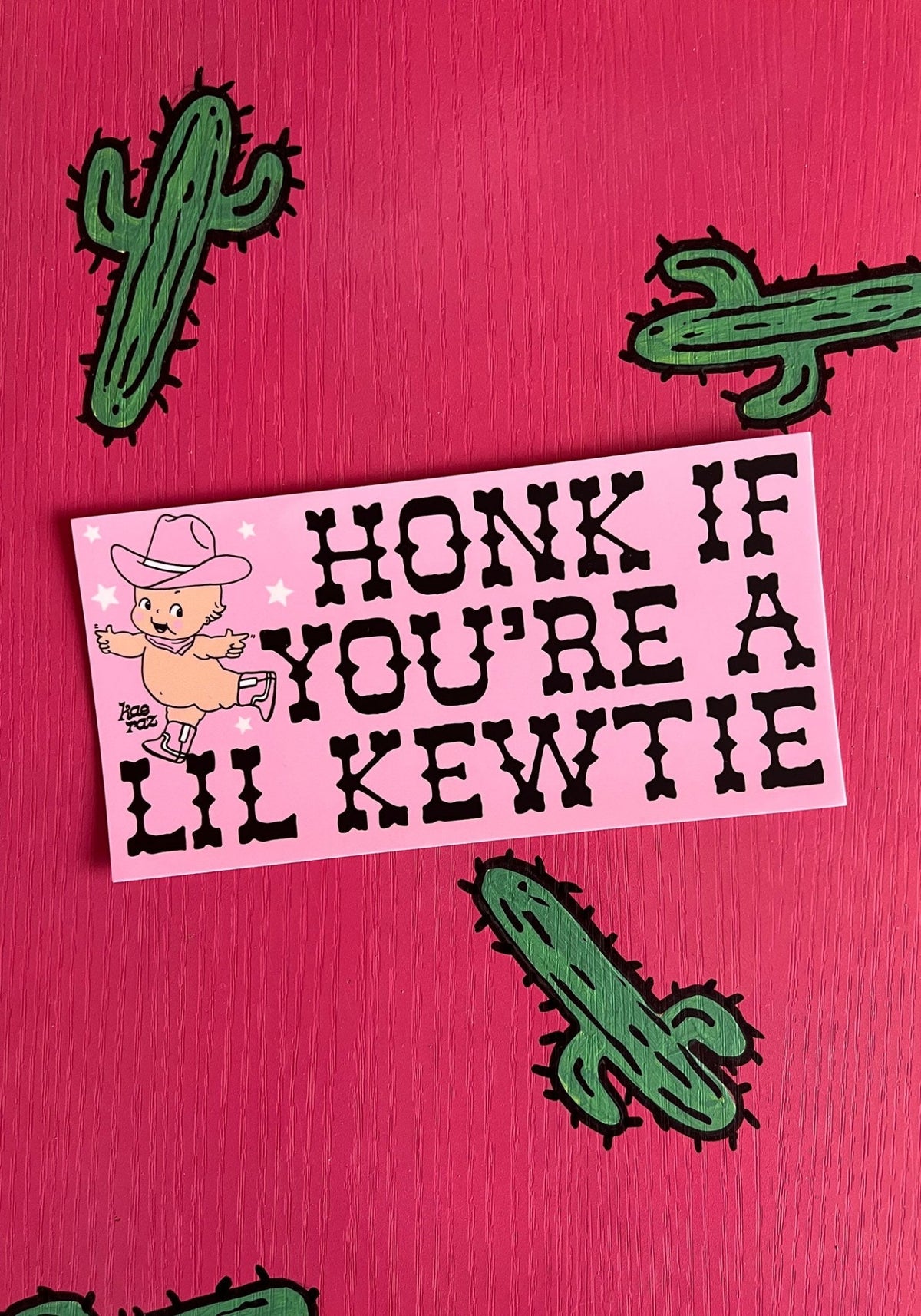 Cowpoke Kewtie Bumper Sticker by kaeraz baby cowboy cowboy boots