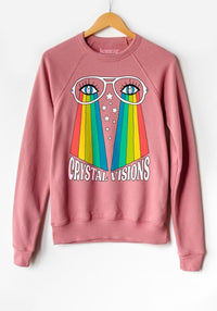 Crystal Visions Fleece Sweatshirt by kaeraz 70s cozy eyes