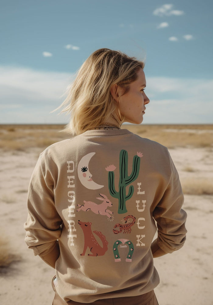 Desert Luck Long Sleeve Tee by kaeraz arizona cactus coyote
