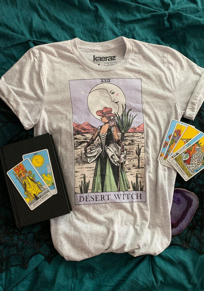 Desert Witch Tarot Tee by kaeraz broomstick desert magic