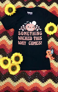 Something Wicked Tee by kaeraz | Womens Graphic Tees | Halloween Retro Spooky Shirts | Pumpkin Full Moon Fall T-Shirts