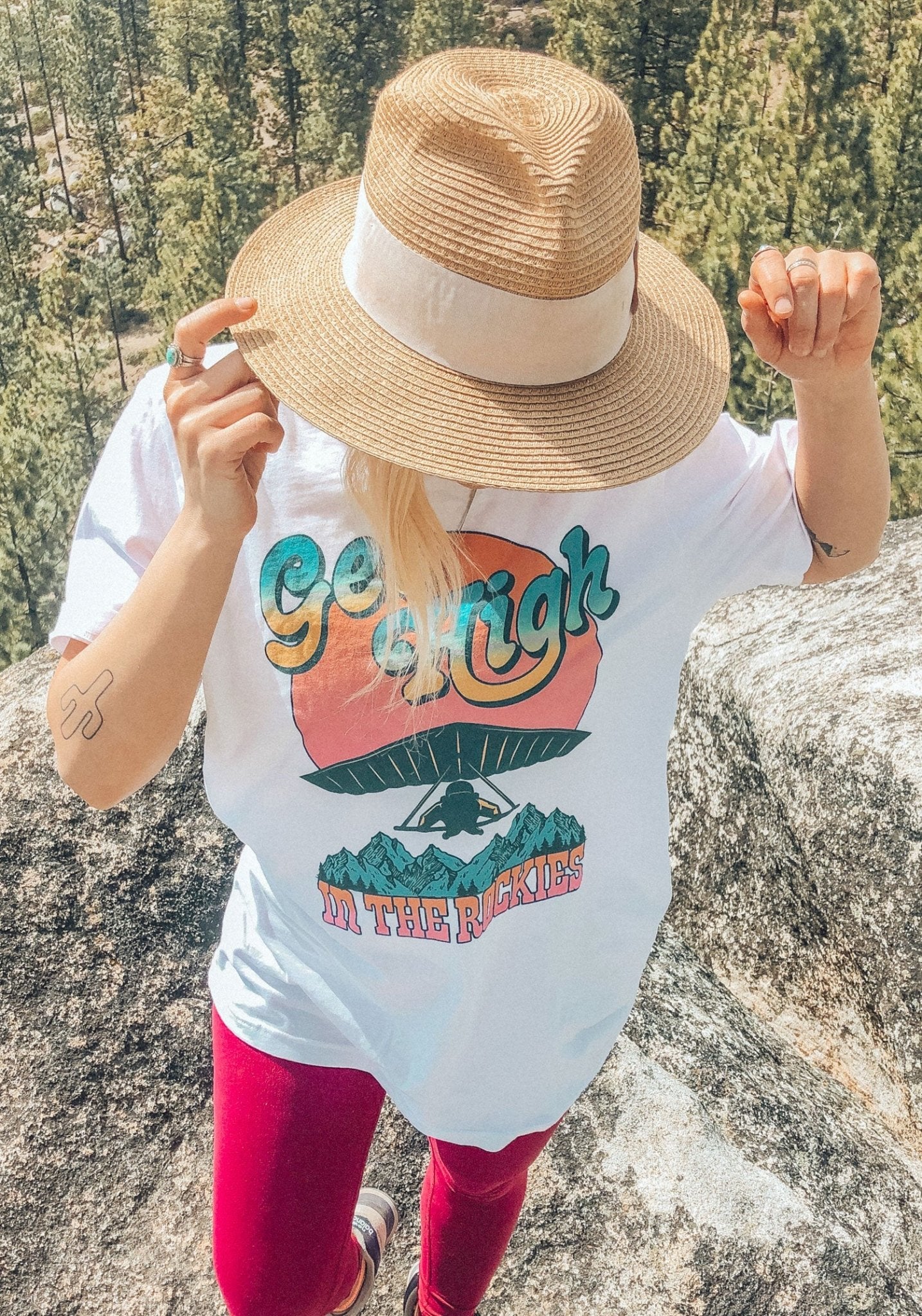 Get High in the Rockies Tee by kaeraz Souvenir Travel Tshirts