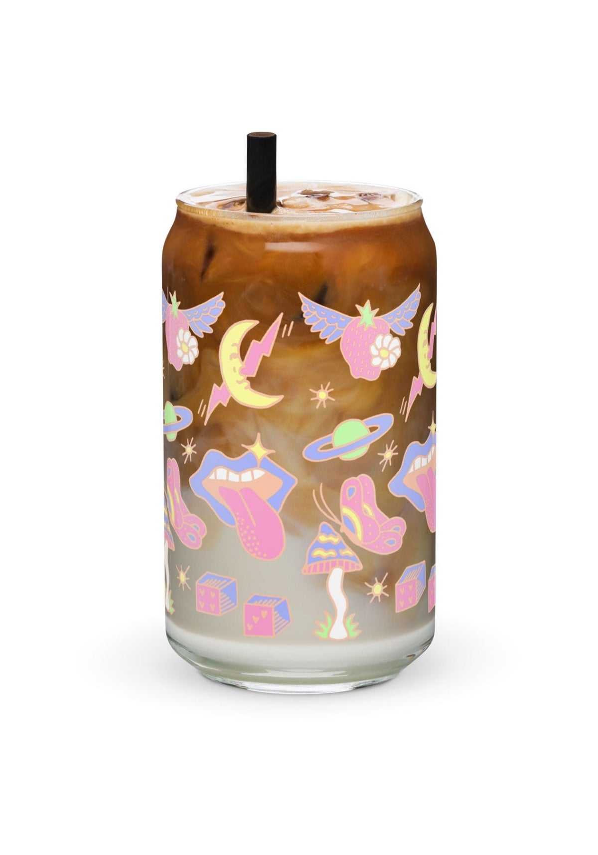 Girlypop Flash Tattoo Glass Can by kaeraz dice flash moon