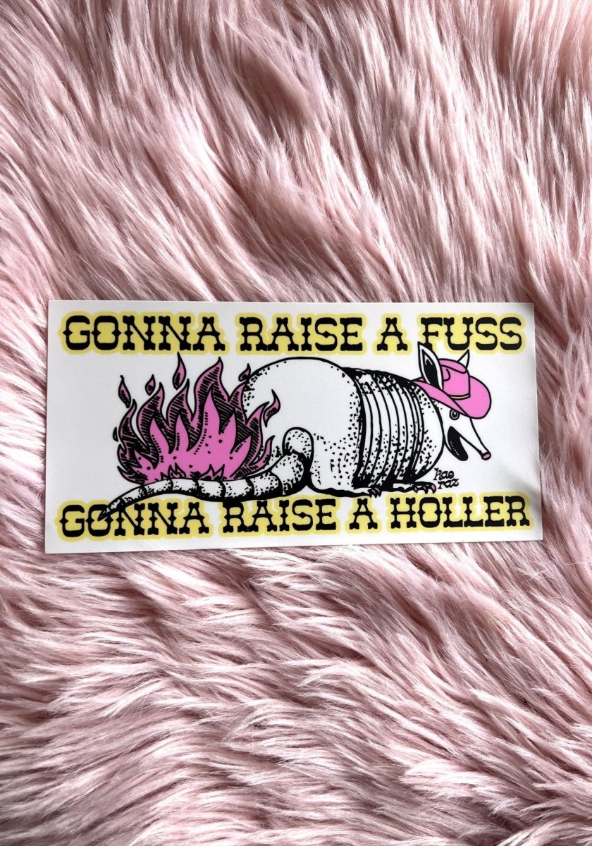 Gonna Raise A Fuss Magnetic Bumper Sticker by kaeraz alan jackson armadillo austin