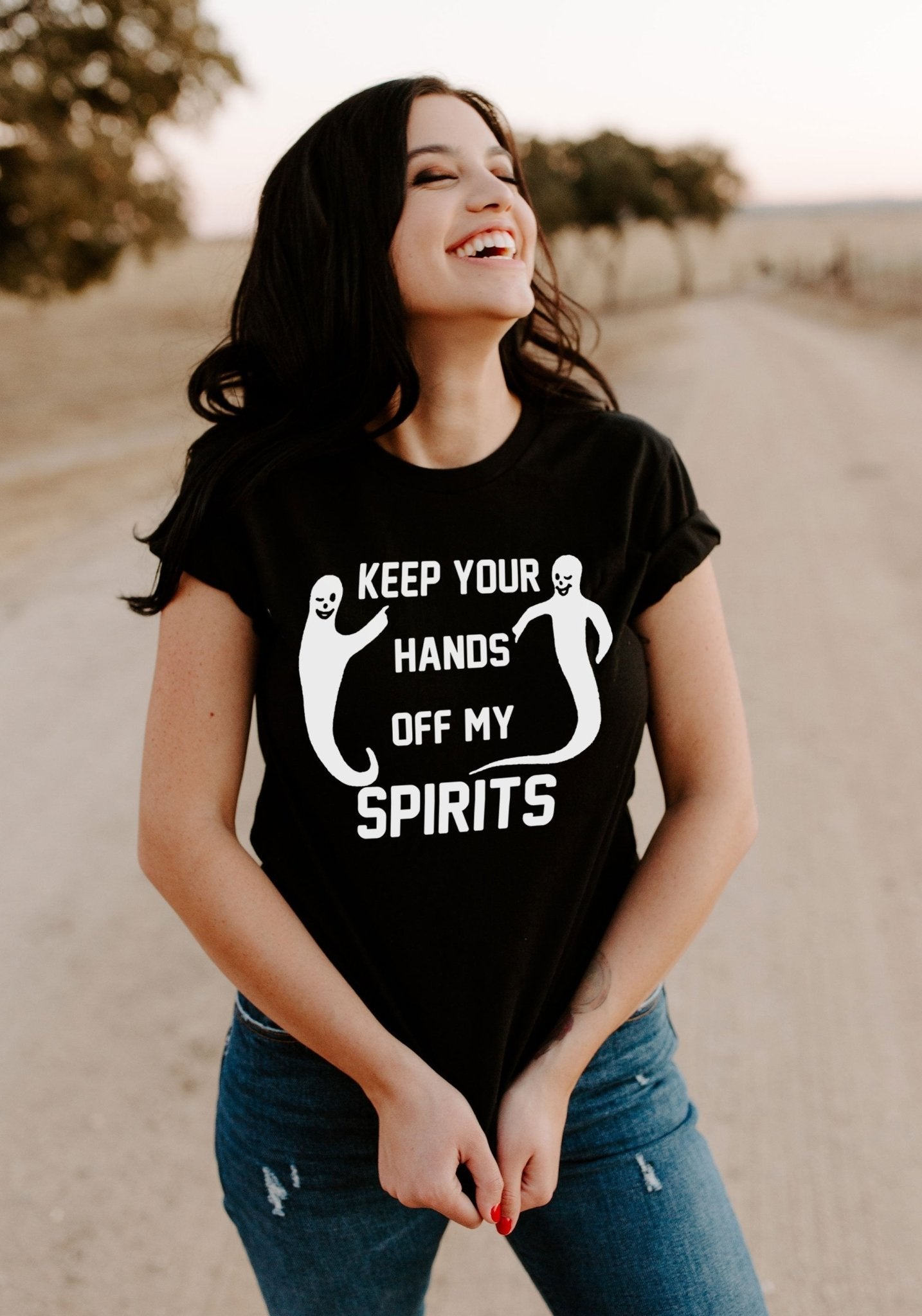 Hands Off My Spirits Tee by kaeraz autumn black ghost