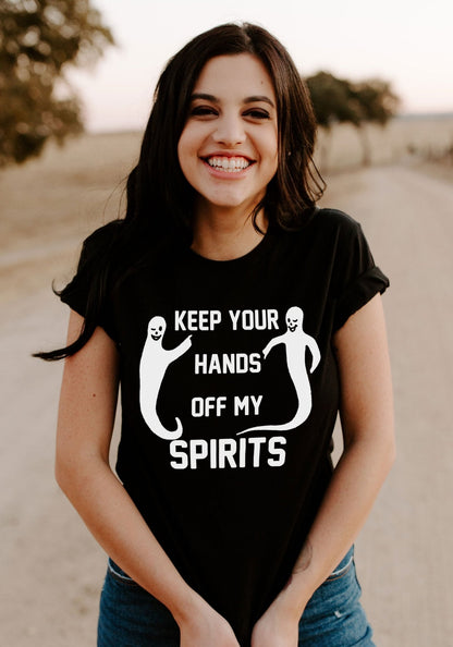 Hands Off My Spirits Tee by kaeraz autumn black ghost