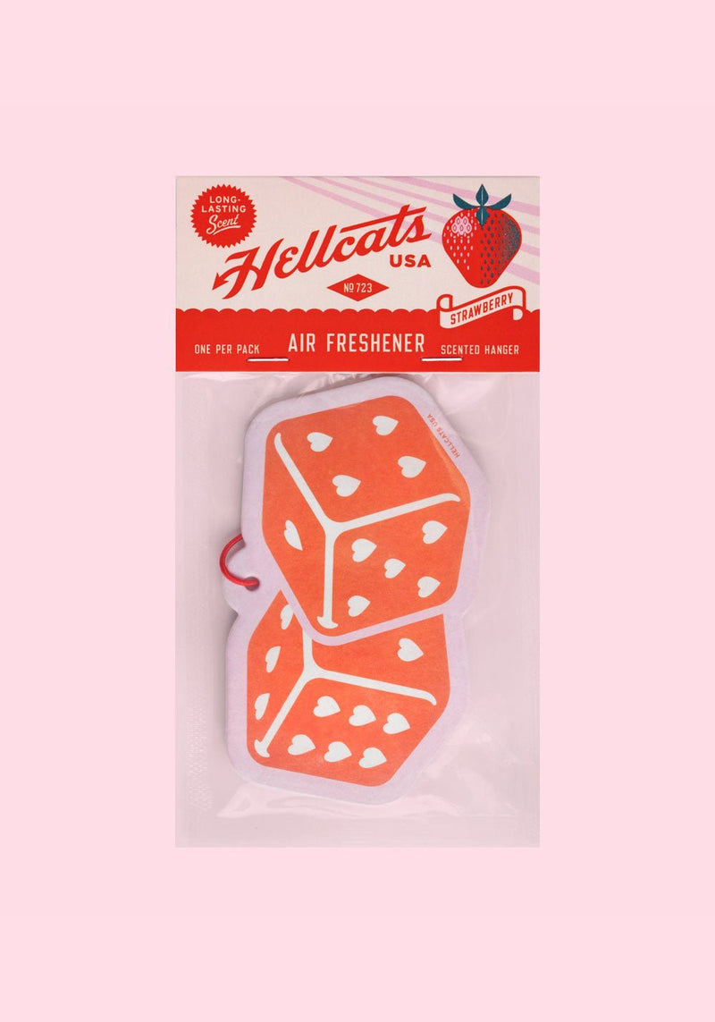 Heart Dice Strawberry Air Freshener by Hellcats USA dice hearts valentine