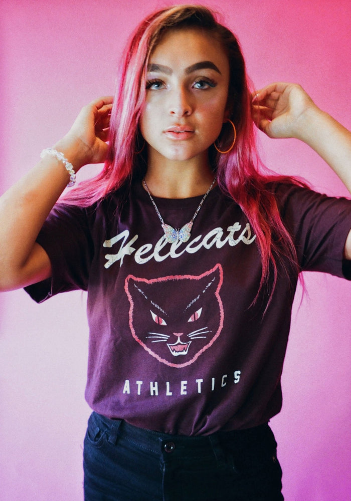 Hellcats Athletics Tee by kaeraz athletic cat goth