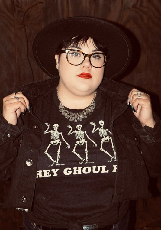 Hey Ghoul Tee by kaeraz black ghost halloween