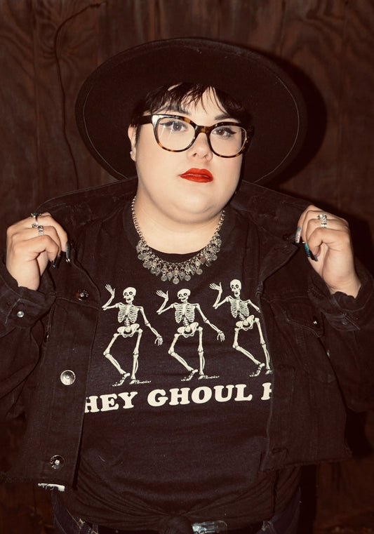 Hey Ghoul Tee by kaeraz black ghost halloween