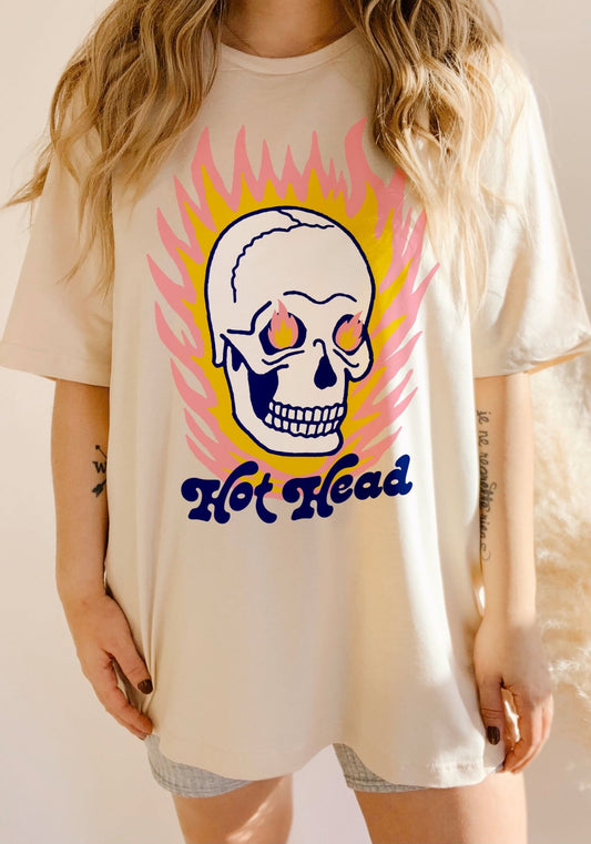 Hot Head Tee by kaeraz 80s biker dead