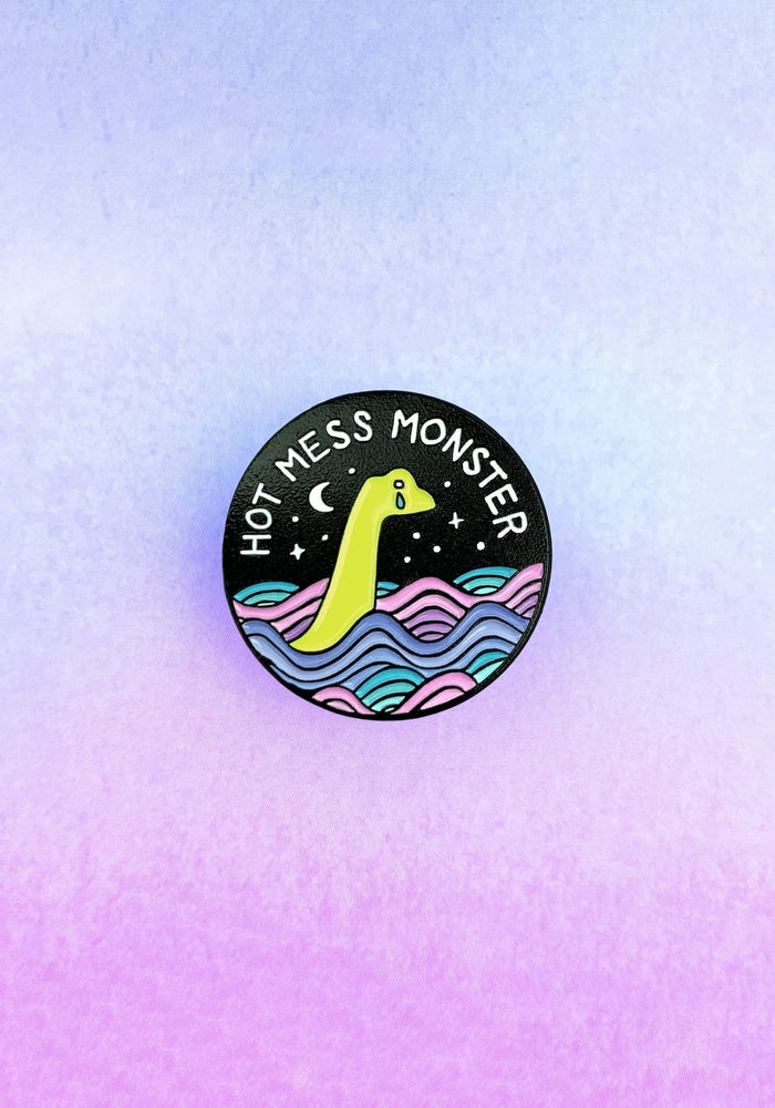 Hot Mess Monster Enamel Pin by Band of Weirdos crying cryptid girl power