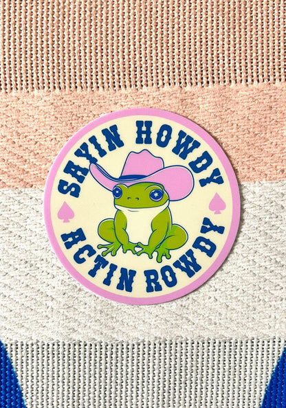 Howdy N' Rowdy Frog Sticker by kaeraz cowboy cowgirl frog