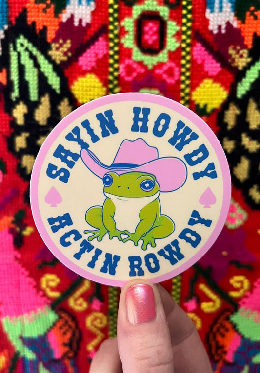 Howdy N' Rowdy Frog Sticker by kaeraz cowboy cowgirl frog