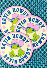 Howdy N' Rowdy Frog Sticker by kaeraz cowboy cowgirl frog
