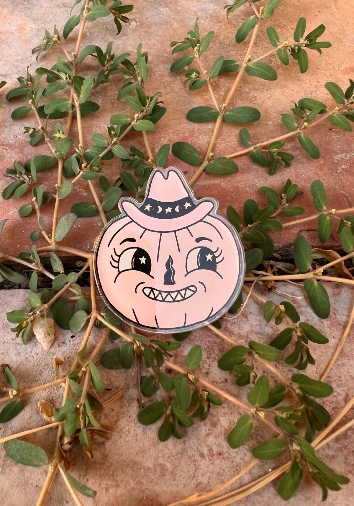 Howdy Pumpkin Acrylic Mini Pin by kaeraz cowboy cowboy hat cowgirl