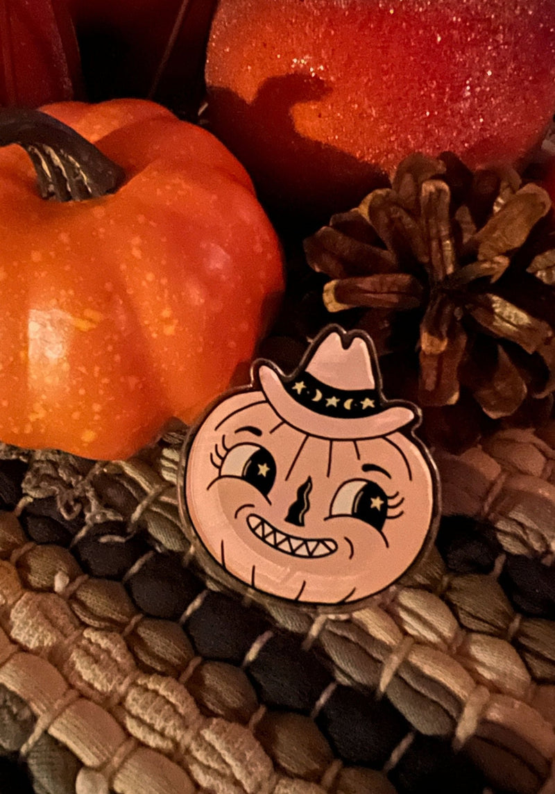 Howdy Pumpkin Acrylic Mini Pin by kaeraz cowboy cowboy hat cowgirl