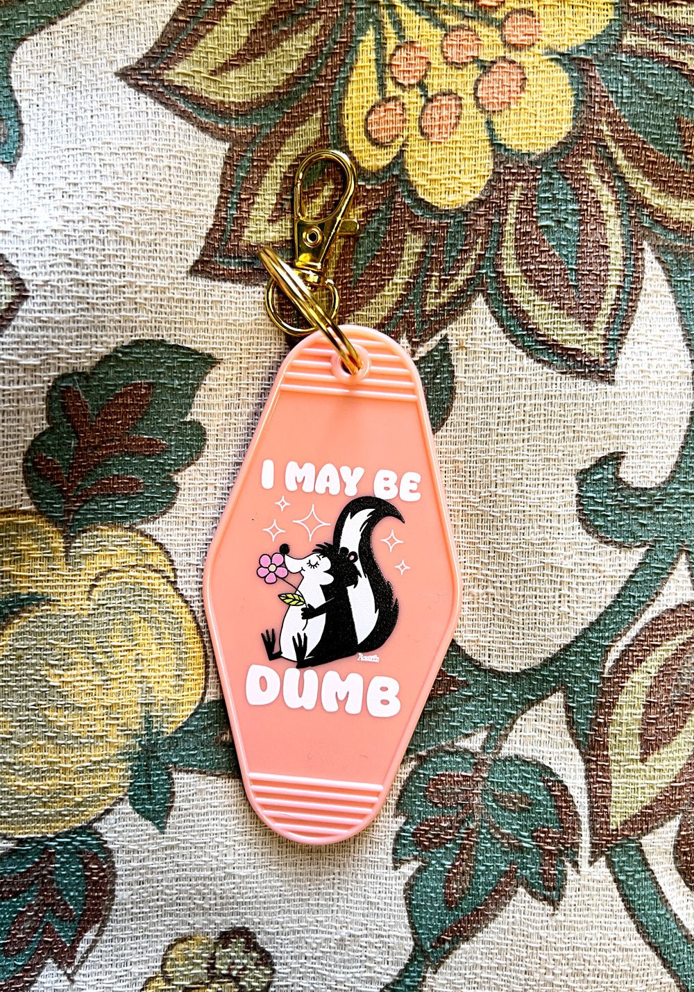 I May Be Dumb Motel Keychain by kaeraz flower skunk