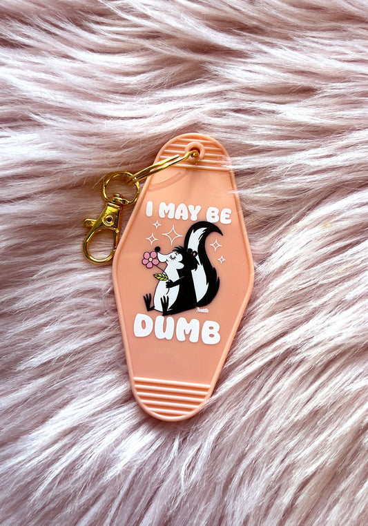 I May Be Dumb Motel Keychain by kaeraz flower skunk