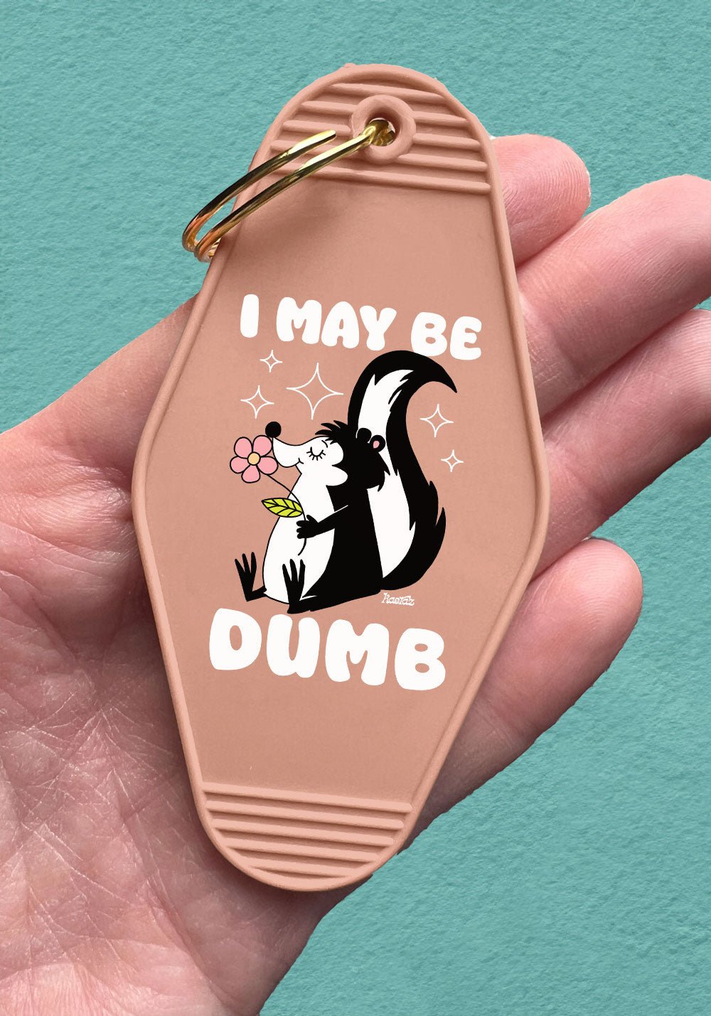 I May Be Dumb Motel Keychain by kaeraz flower skunk