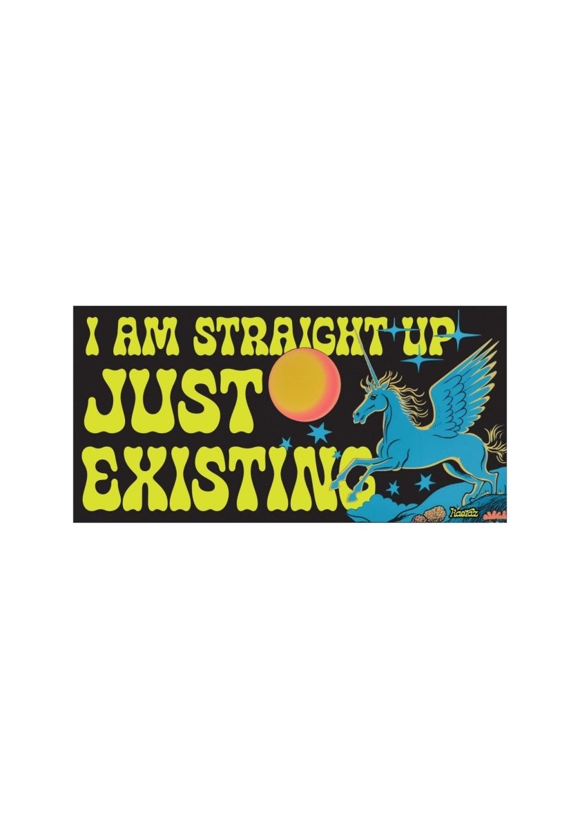 Just Existing Unicorn Bumper Sticker by kaeraz exist existential fantasy