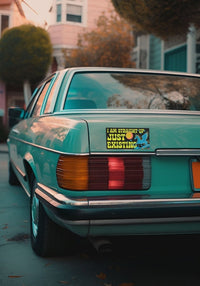 Just Existing Unicorn Bumper Sticker by kaeraz exist existential fantasy
