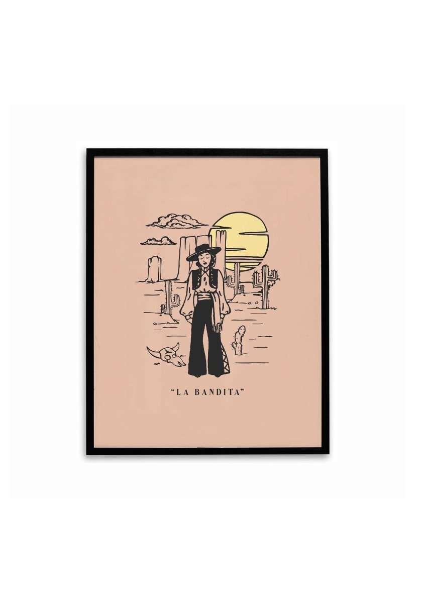 La Bandita Poster Print by kaeraz arizona arizona art cowgirl