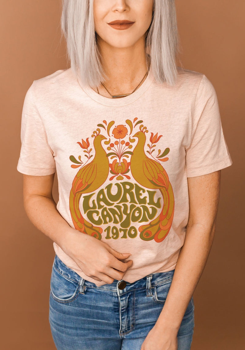 Laurel Canyon Tee by Toadstone Illustration 1970s 70s bird