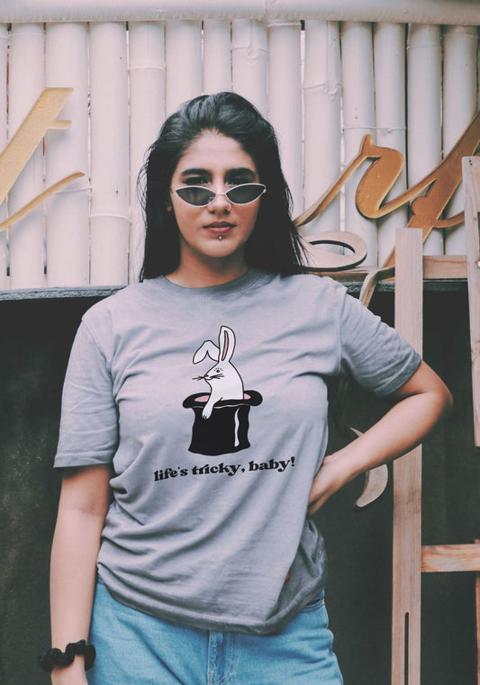 Life's Tricky Tee by kaeraz bunny hat illusion