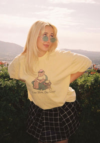 Live Slow Die Cozy Tee by kaeraz bear chair comfort colors