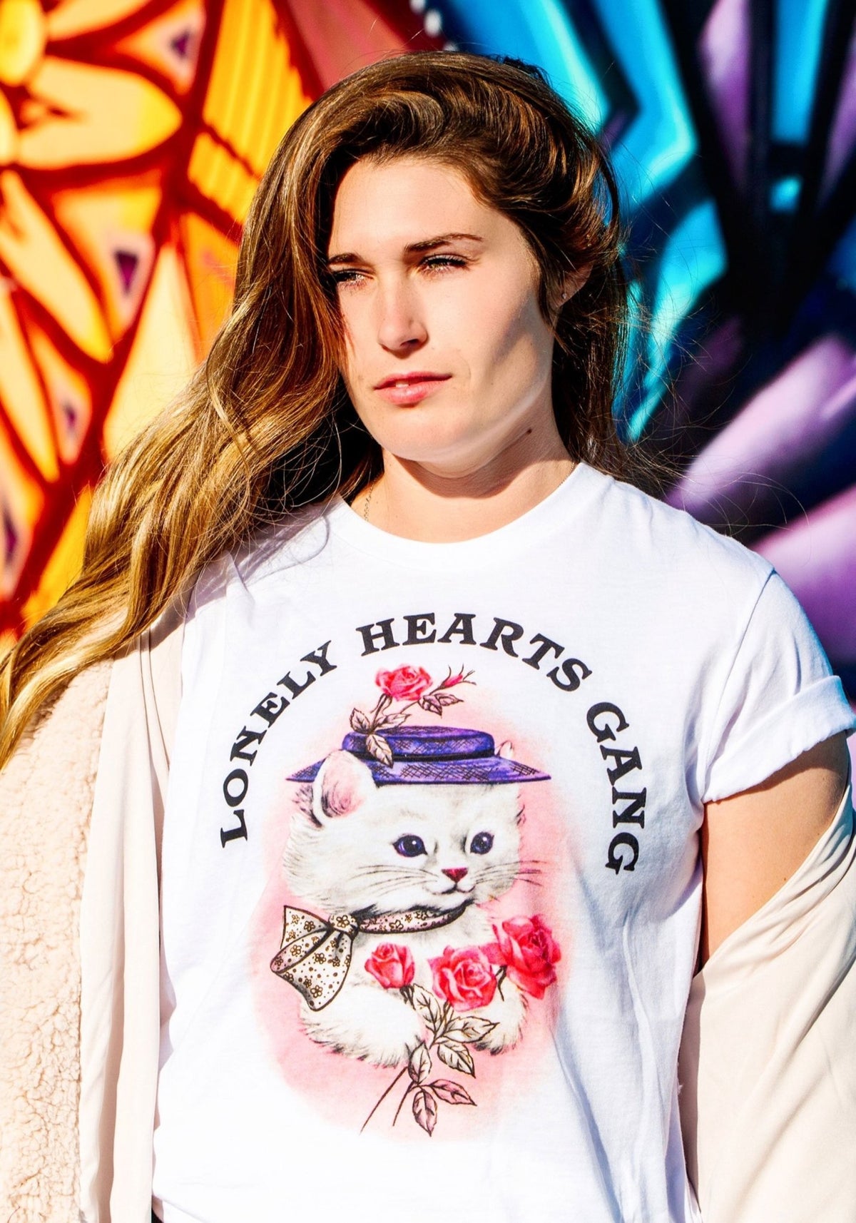 Lonely Hearts Gang Tee by kaeraz cat flower galentines