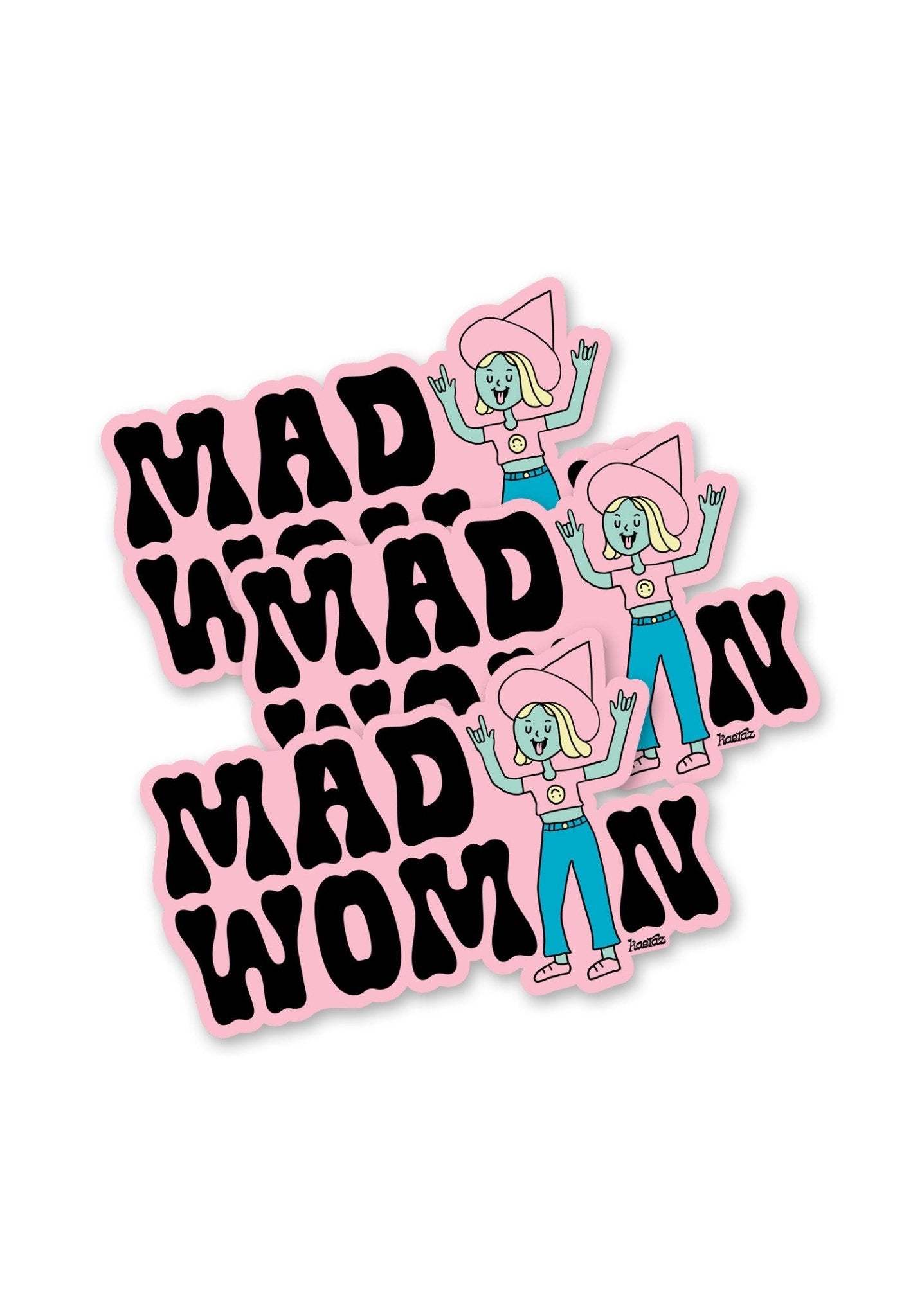 Mad Woman Sticker by kaeraz feminist pointy hat witch