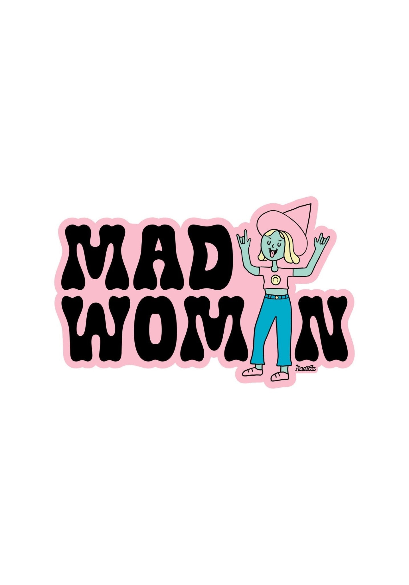 Mad Woman Sticker by kaeraz feminist pointy hat witch