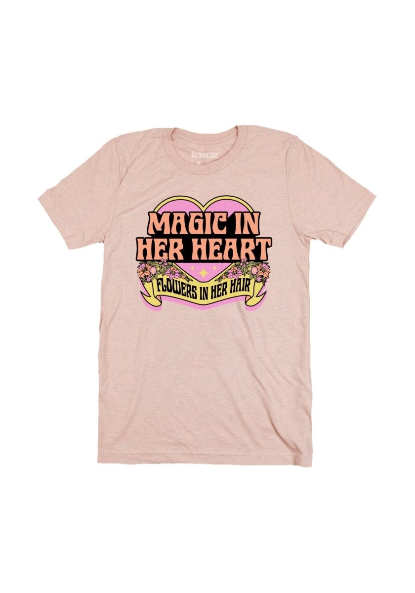 Magic In Her Heart Tee by kaeraz 80s band flowers