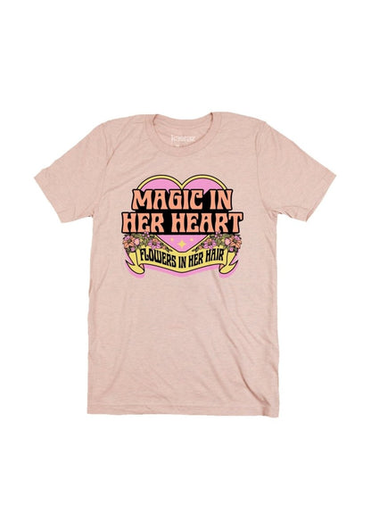Magic In Her Heart Tee by kaeraz 80s band flowers