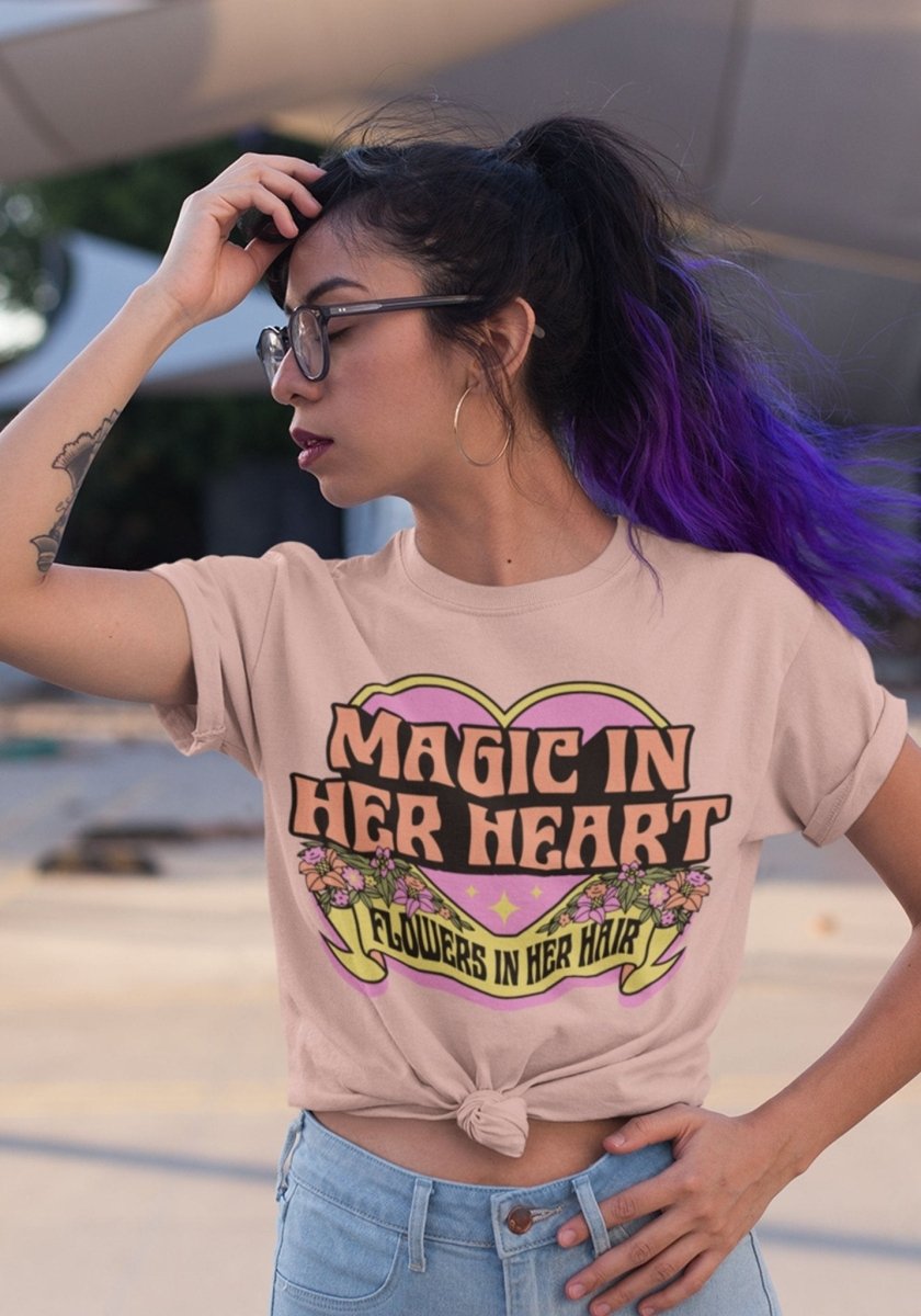 Magic In Her Heart Tee by kaeraz 80s band flowers